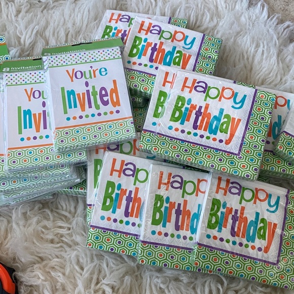 Colorful Birthday and Invitation Napkins